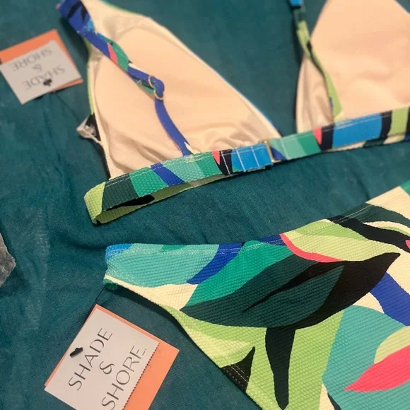 Floral Blue and Green Women's Bikini Set - Picture 7 of 7